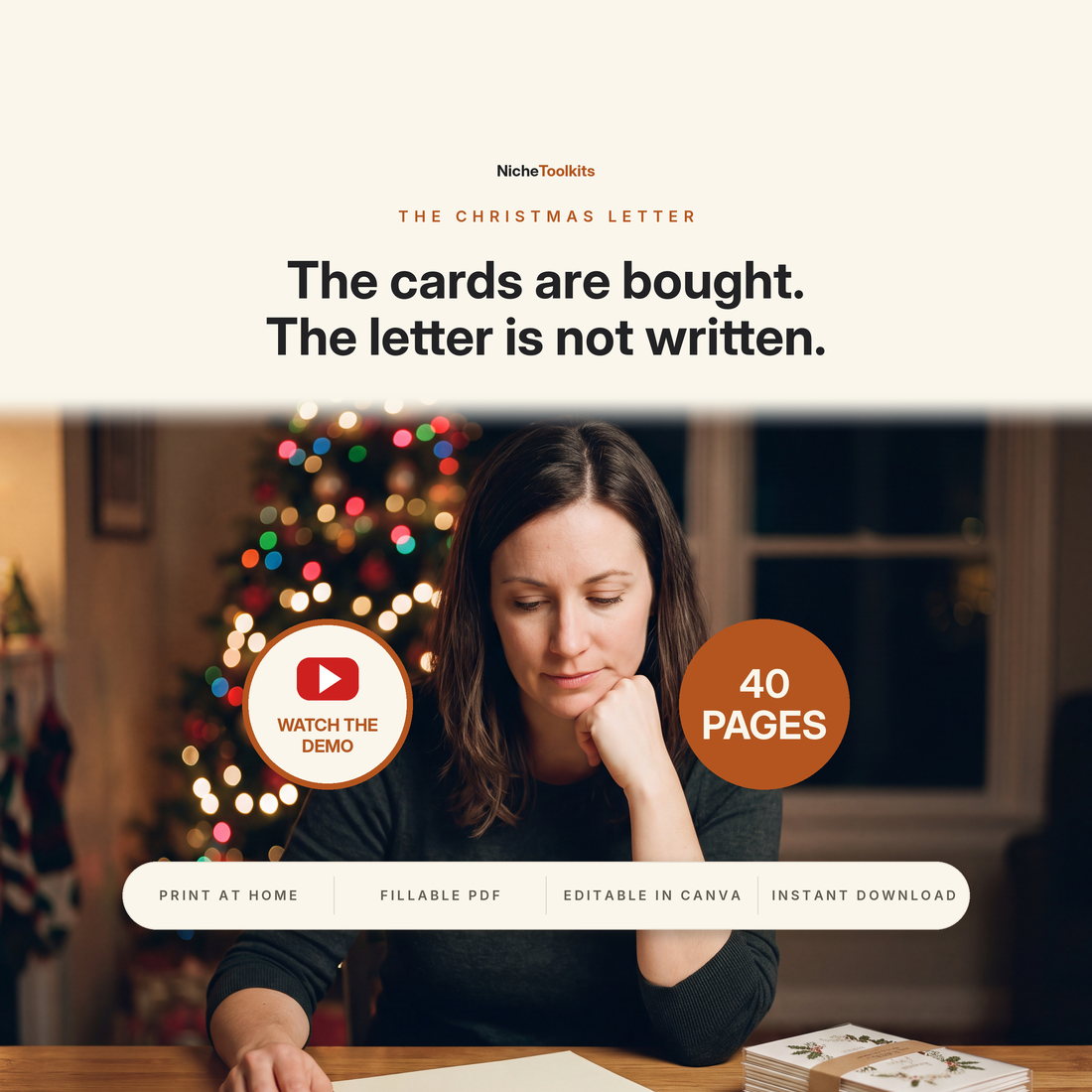 The Christmas Letter — it was a year, now write it down in twenty minutes: twelve prompts, five layouts and a matching card, so the letter gets written before the cards go out instead of after.