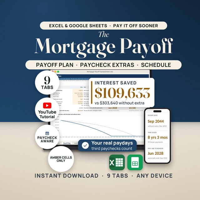 Mortgage Payoff Spreadsheet — Spreadsheet