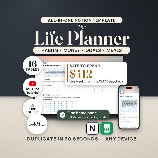 Notion Life Planner — Notion Template