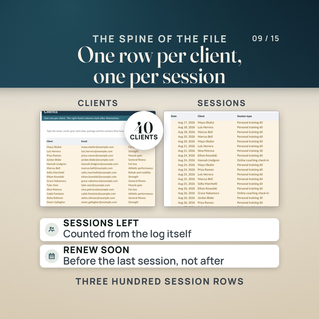 The Clients directory beside the Sessions log.