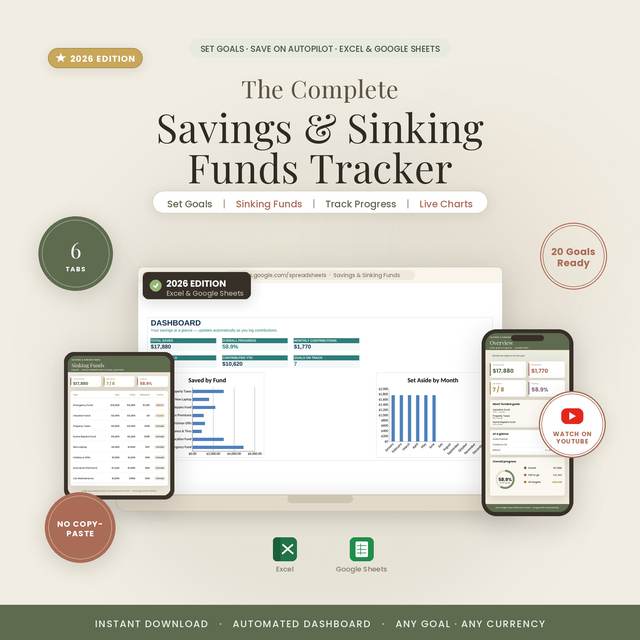 Savings & Sinking Funds — Spreadsheet System by NicheToolkits