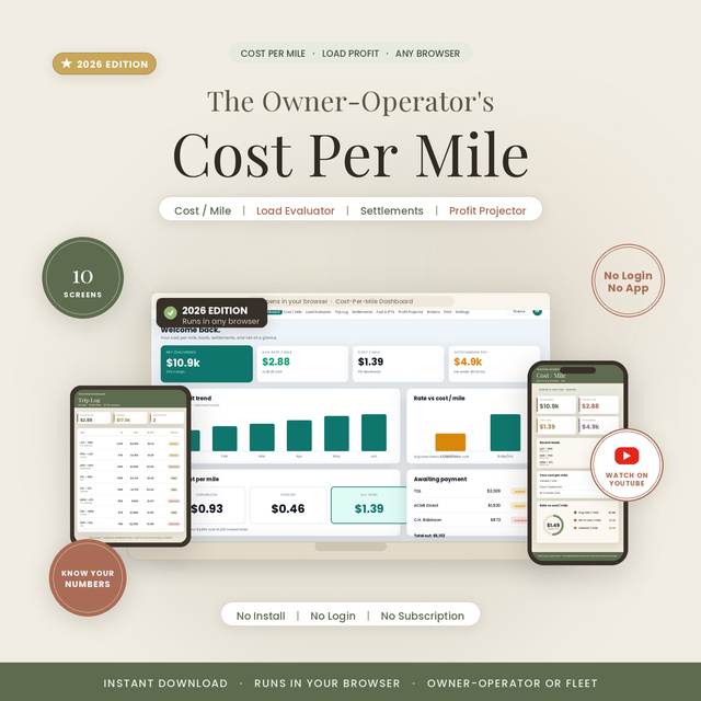 Trucking CPM Dashboard — Browser App by NicheToolkits